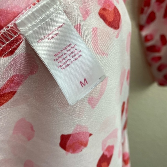 Oscar de la Renta Punk Label Robe Red Pink Valentines sleepwear Women’s Small - Picture 5 of 15